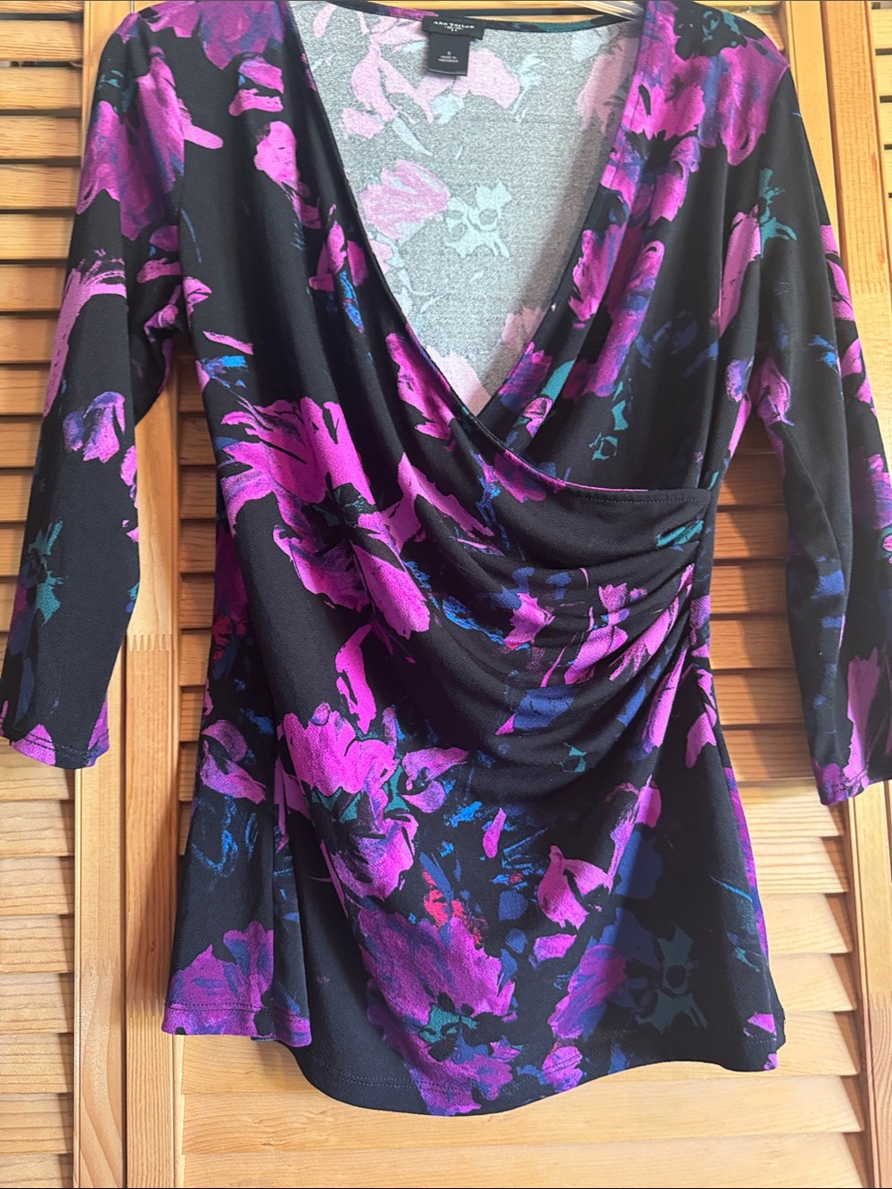 Ann Taylor faux wrap  floral top
